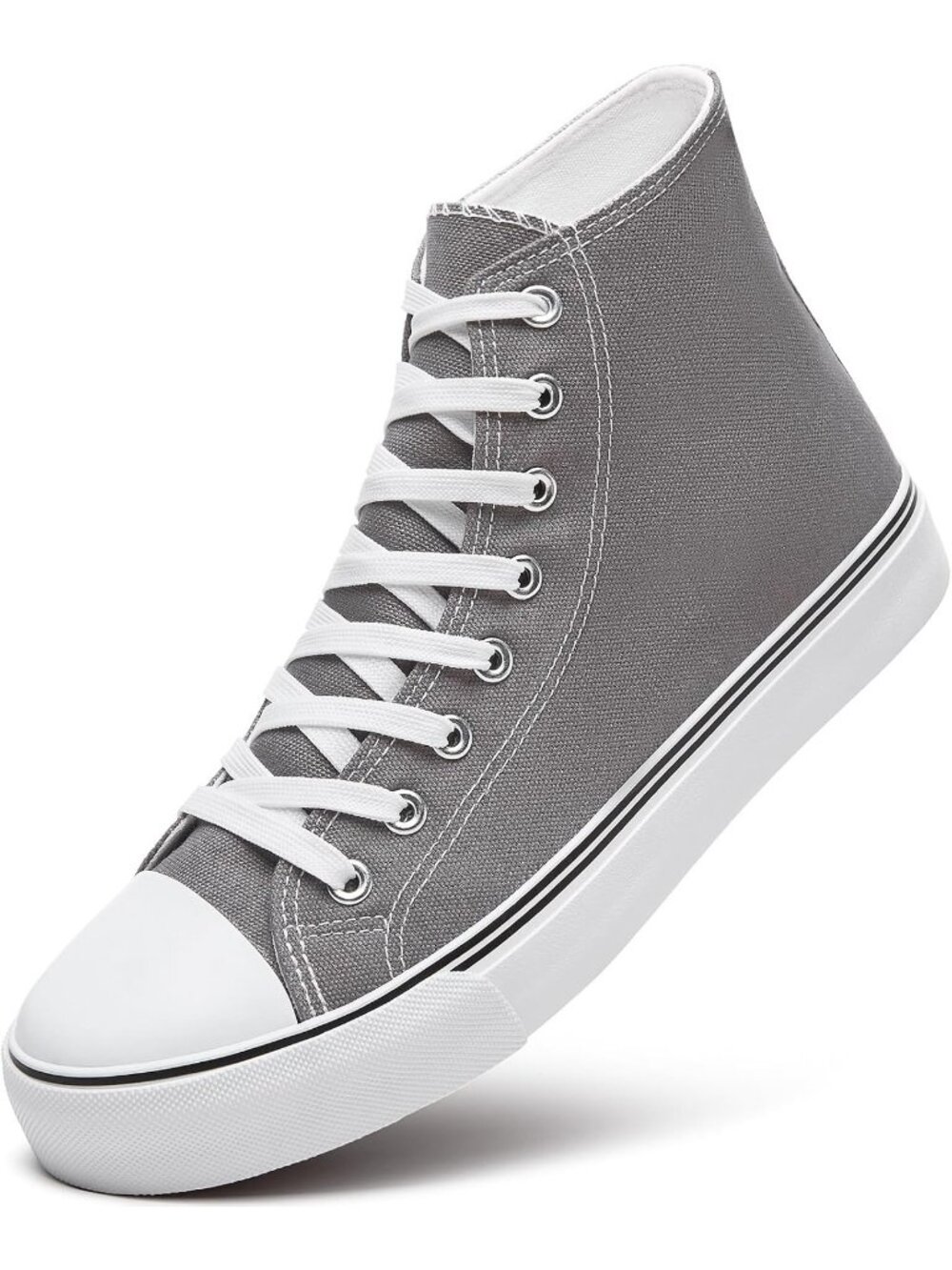 Men's Grey Tennis Shoes Classic Lace Up High  Top Athletic Running Sneakers
